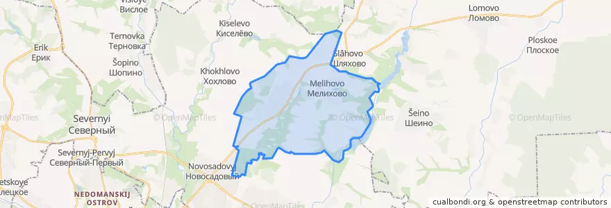 Mapa de ubicacion de Мелиховское сельское поселение.