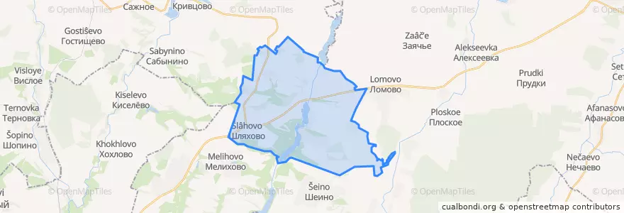 Mapa de ubicacion de Шляховское сельское поселение.
