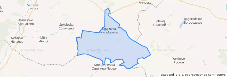 Mapa de ubicacion de Жигайловское сельское поселение.