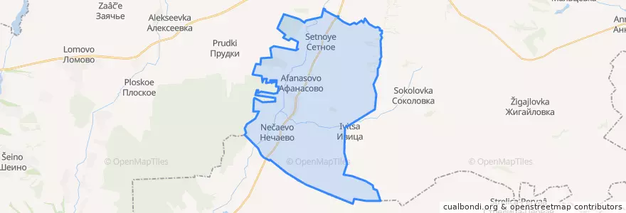 Mapa de ubicacion de Афанасовское сельское поселение.