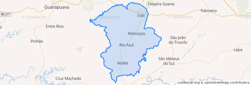 Mapa de ubicacion de Microrregião de Irati.