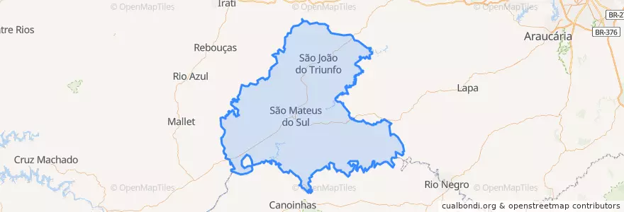 Mapa de ubicacion de Microrregião de São Mateus do Sul.
