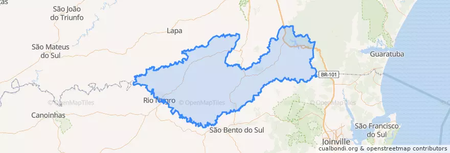 Mapa de ubicacion de Microrregião de Rio Negro.