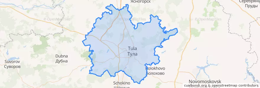 Mapa de ubicacion de городской округ Тула.