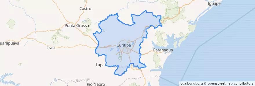 Mapa de ubicacion de Microrregião de Curitiba.
