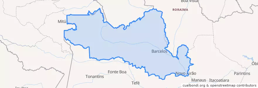 Mapa de ubicacion de Microrregião do Rio Negro.
