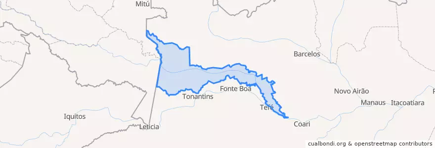 Mapa de ubicacion de Microrregião de Japurá.