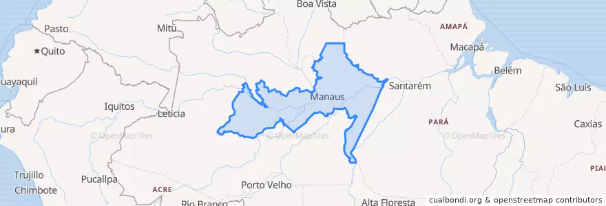 Mapa de ubicacion de Região Geográfica Intermediária de Manaus.