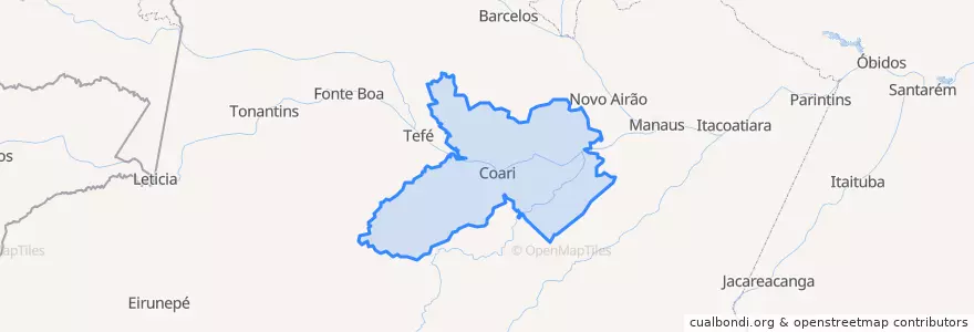 Mapa de ubicacion de Microrregião de Coari.