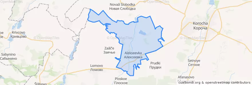 Mapa de ubicacion de Алексеевское сельское поселение.
