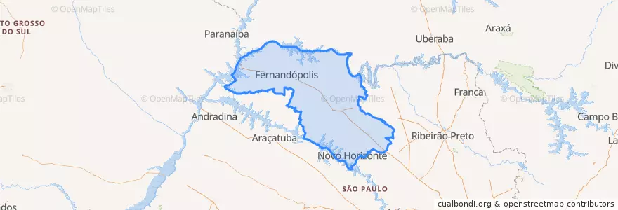 Mapa de ubicacion de Região Geográfica Intermediária de São José do Rio Preto.