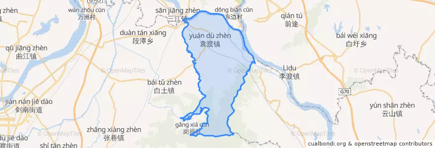 Mapa de ubicacion de 袁渡镇.