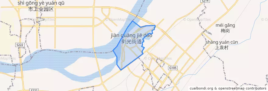 Mapa de ubicacion de 剑光街道.