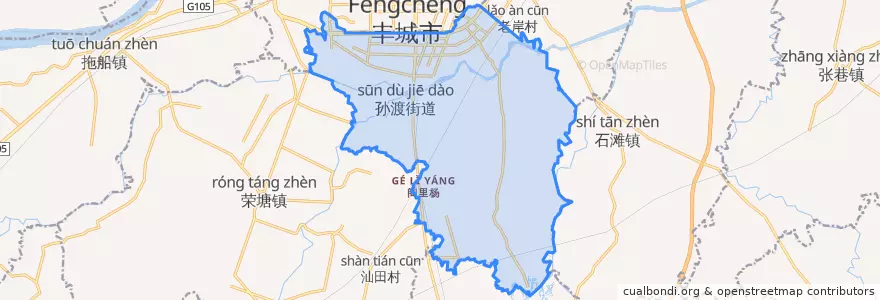 Mapa de ubicacion de 孙渡街道.