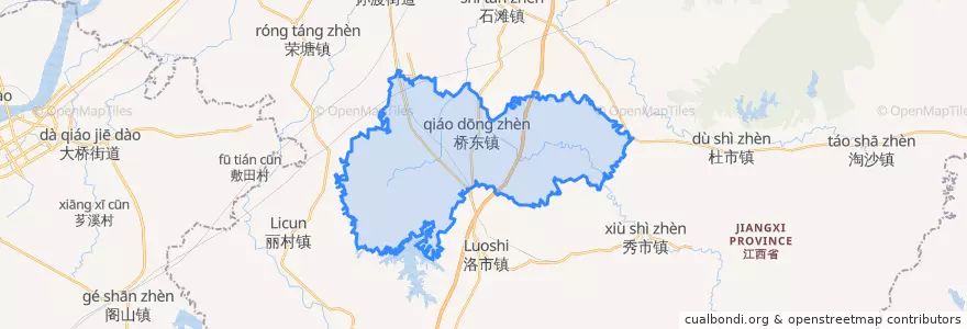 Mapa de ubicacion de 桥东镇.
