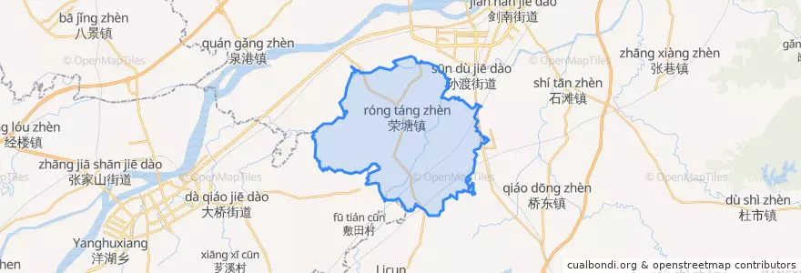 Mapa de ubicacion de 荣塘镇.