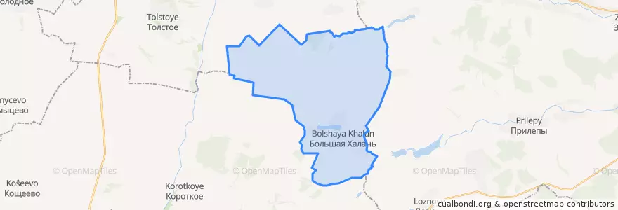 Mapa de ubicacion de Большехаланское сельское поселение.