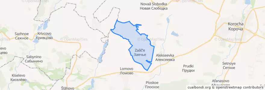 Mapa de ubicacion de Заяченское сельское поселение.