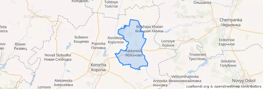 Mapa de ubicacion de Яблоновское сельское поселение.