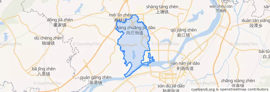 Mapa de ubicacion de 尚庄街道.