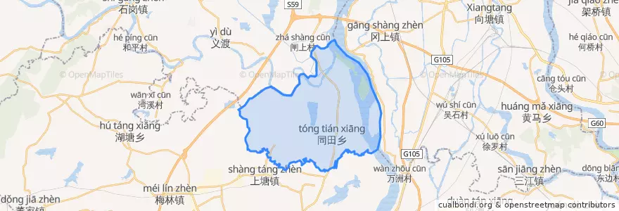 Mapa de ubicacion de 同田乡.