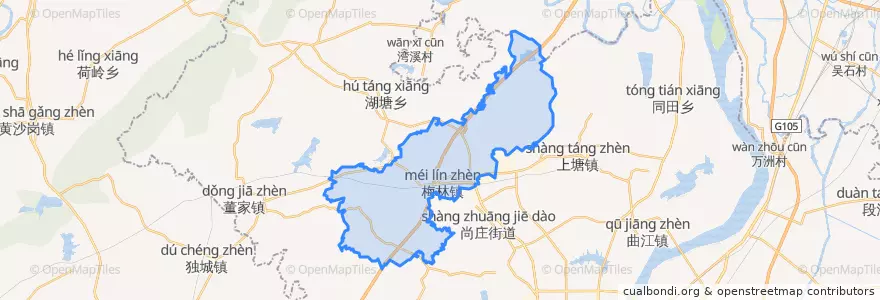 Mapa de ubicacion de 梅林镇.