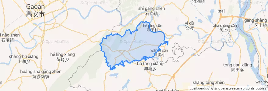 Mapa de ubicacion de 隍城镇.