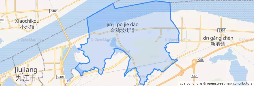 Mapa de ubicacion de 金鸡坡街道.