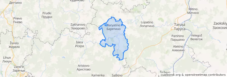 Mapa de ubicacion de сельское поселение Село Барятино.