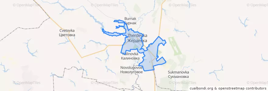 Mapa de ubicacion de городское поселение Жердевка.