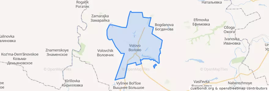 Mapa de ubicacion de Воловский сельсовет.