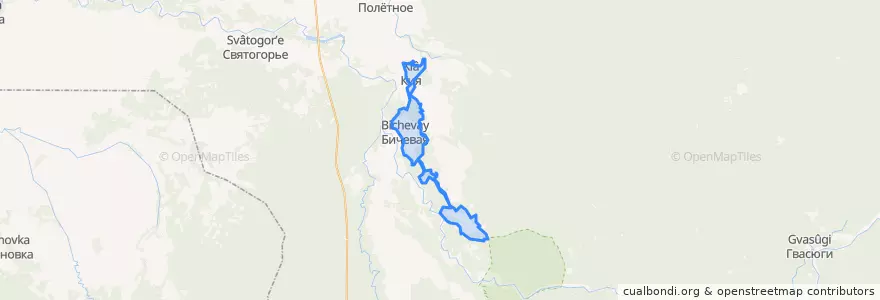 Mapa de ubicacion de Бичевское сельское поселение.