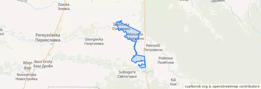 Mapa de ubicacion de Марусинское сельское поселение.