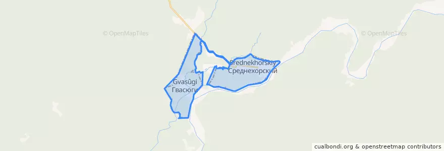 Mapa de ubicacion de Гвасюгинское сельское поселение.