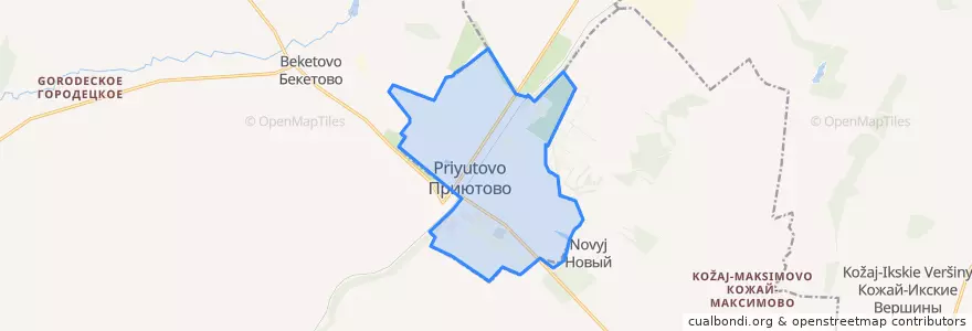 Mapa de ubicacion de Приютовский поссовет.