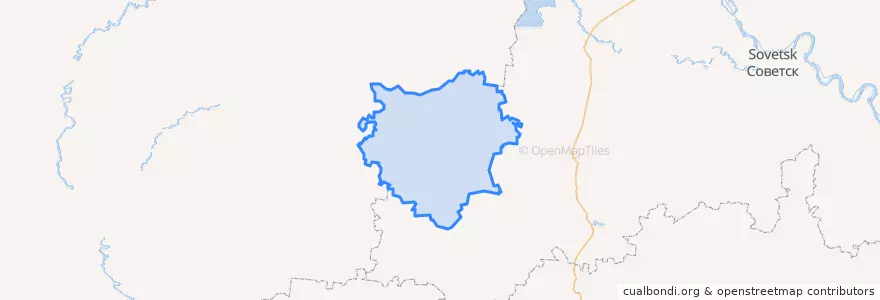 Mapa de ubicacion de Кикнурское сельское поселение.
