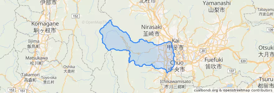 Mapa de ubicacion de Minami-Alps.