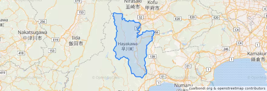 Mapa de ubicacion de Minamikoma County.