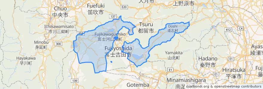 Mapa de ubicacion de Minamitsuru County.