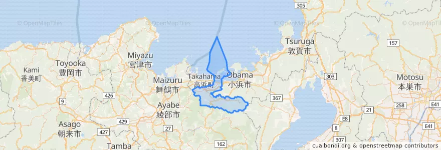 Mapa de ubicacion de おおい町.