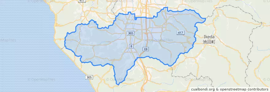 Mapa de ubicacion de 越前市.