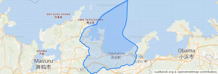 Mapa de ubicacion de 高浜町.