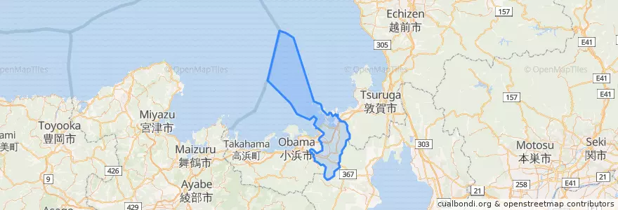 Mapa de ubicacion de 若狭町.