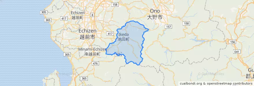 Mapa de ubicacion de 池田町.