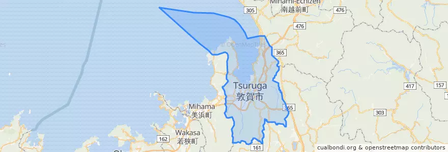 Mapa de ubicacion de 敦賀市.
