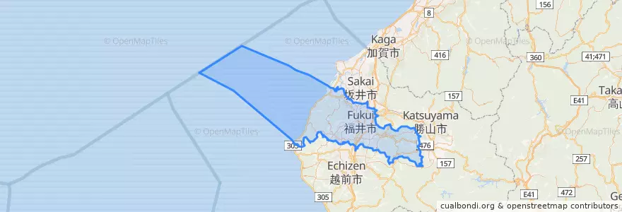 Mapa de ubicacion de 福井市.