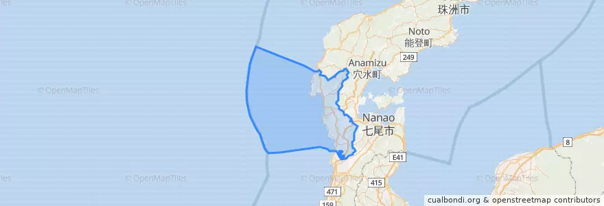 Mapa de ubicacion de 志賀町.