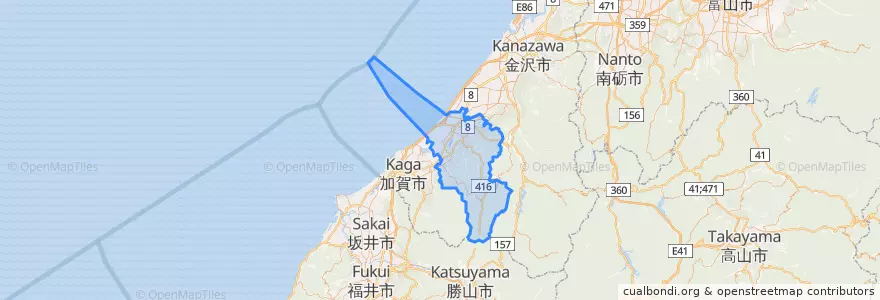 Mapa de ubicacion de 小松市.