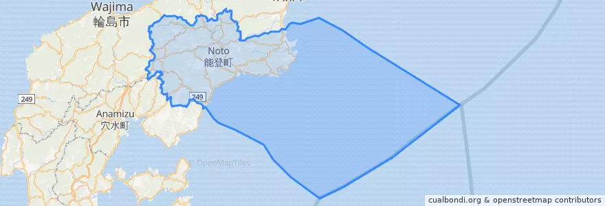 Mapa de ubicacion de 能登町.
