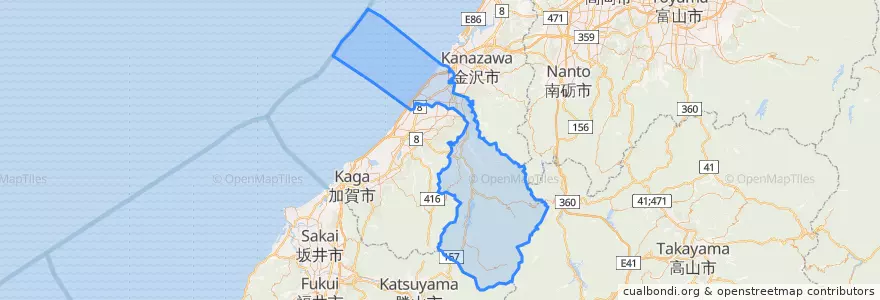 Mapa de ubicacion de Hakusan.